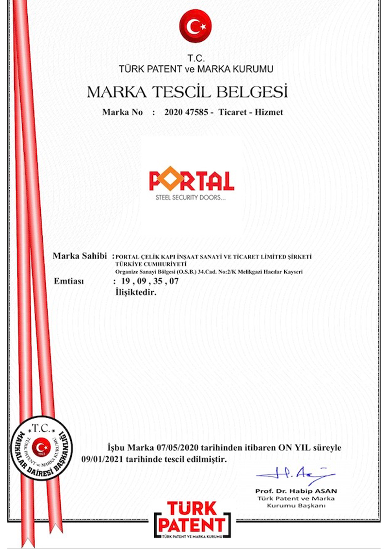 Portal Çelik Kapı Belgelerimiz